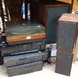Stereo equipment including a Teac stereo cassette deck, Nad stereo receiver, Sony CD player, a