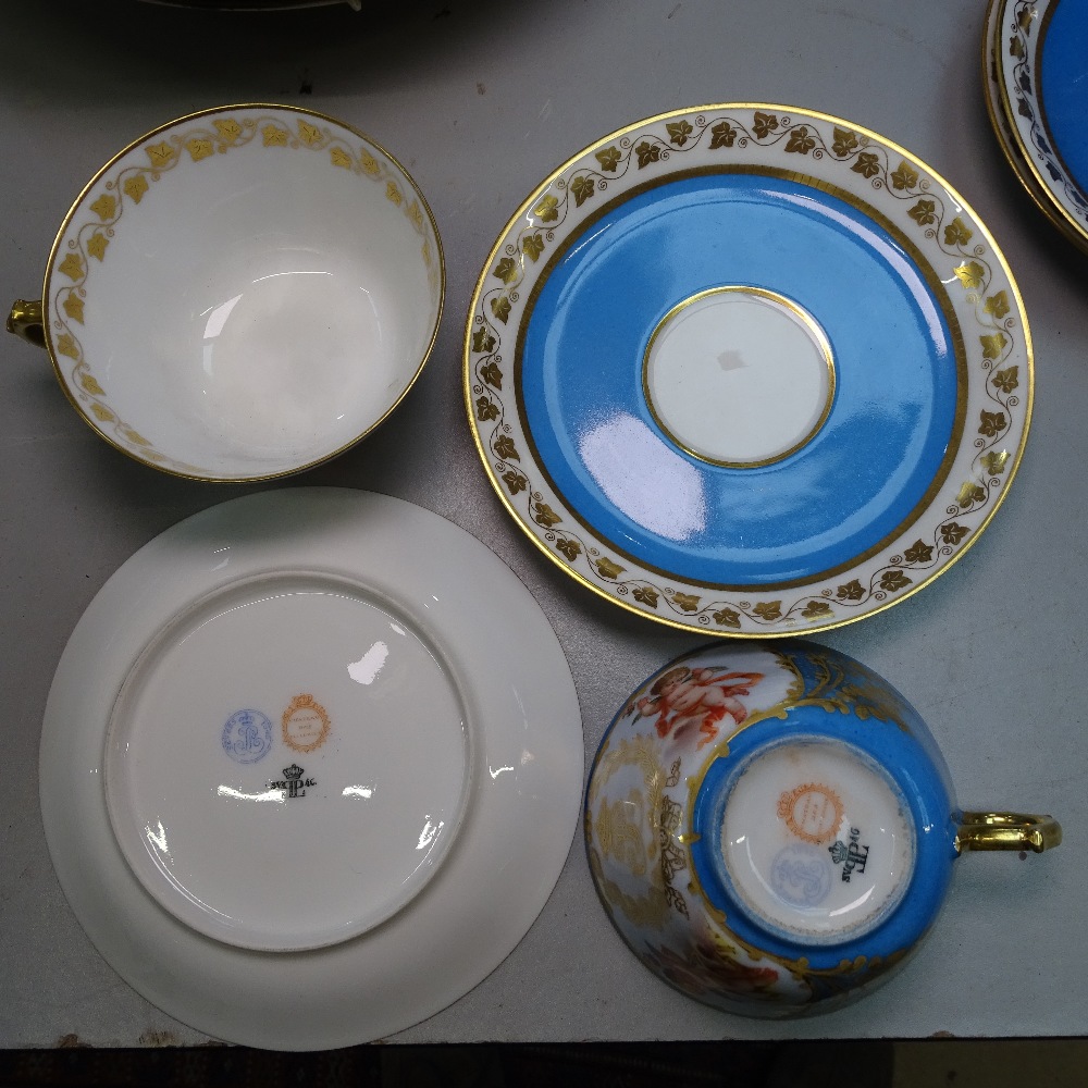 A set of 12 Sevres Chateau de Tuilleries porcelain cabinet cups and saucers - Image 6 of 6