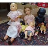 Vintage dolls, National dolls etc, tallest 43cm