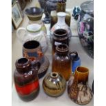German pottery vases etc