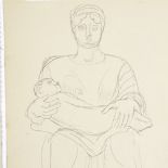 Marie Marevna (1892 - 1984), 2 1940s pencil drawings, unframed