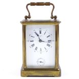 A 19th century French brass-cased carriage clock, dated 1875, case height 11cm