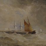 Edward Tucker (1885 - 1909), watercolour, marine scene, signed, 5.5" x 14"