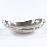 A Continental silver stylised oval bowl, maker's marks AWS, length 19cm, 7.4oz