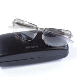 Prada new lady's sunglasses, grey/beige opaque frames