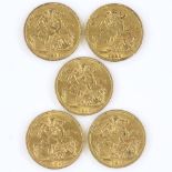 5 Edward VII 1911 gold sovereigns