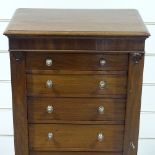 A Victorian mahogany Wellington chest of 7 drawers, width 23.5", height 3'11"