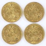 4 Edward VII 1907 gold sovereigns