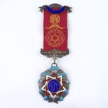 A silver and enamel Order of Buffalo Medal