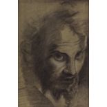 19th century pencil and chalk drawing, head of St John after Parmigianino's vision of Saint