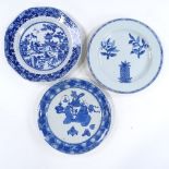 3 Chinese blue and white porcelain plates (3)