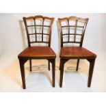 A pair of Thonet A562 lattice-back chairs, designed by Josef Hoffman circa 1910, original