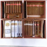 Small 4 tray humidor, with 47 cigars, including 12 Quintero Nacionales, 17 Favoritas, 2 Brevas, 5 JL