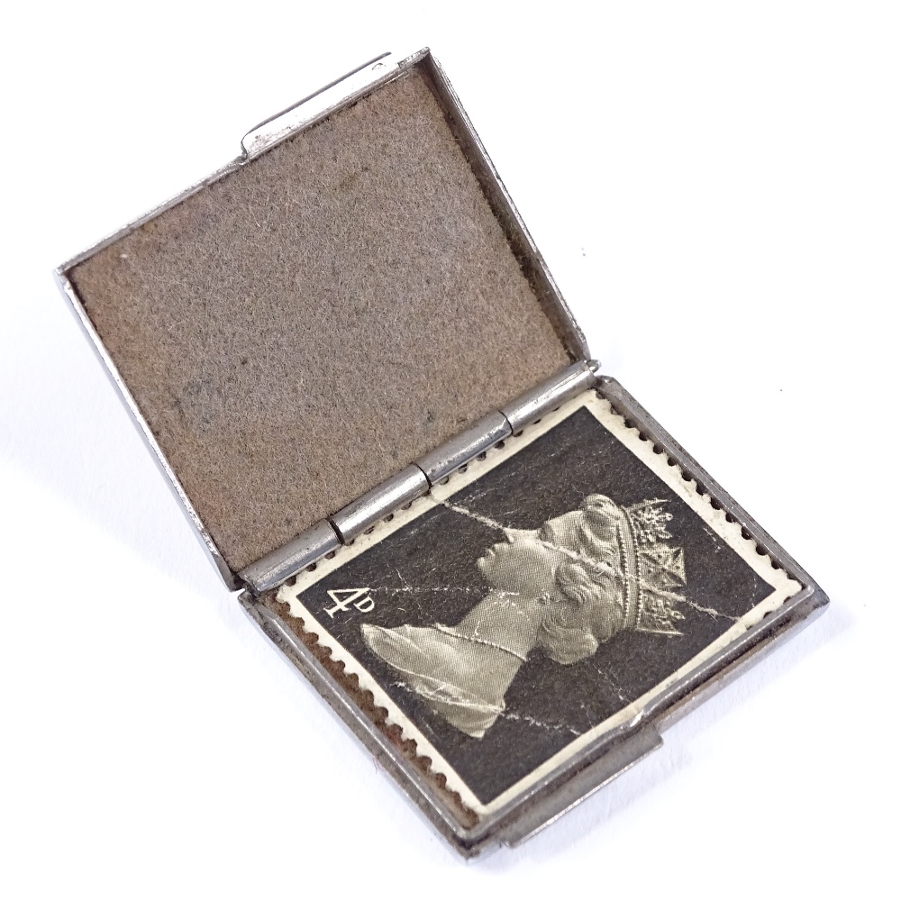 A Van Cleef & Arpels stainless steel postage stamp holder, length 27mm, 7.4g - Image 2 of 4