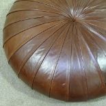 Poltrona Frau Italy, Esedra, a large ottoman in pleated brown leather, designed by Monica Forster