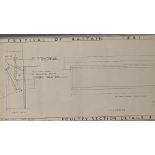 2 original Festival of Britain blueprints, framed (2)