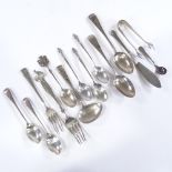 Various silver cutlery, including forks, spoons etc, 6.5oz total