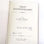 Great Contemporaries by The Rt Hon Winston S Churchill, signed by the author on the title page