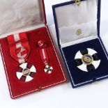 2 Continental enamel medals, cased