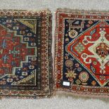 2 small wool prayer mats, largest 2' x 2'6"