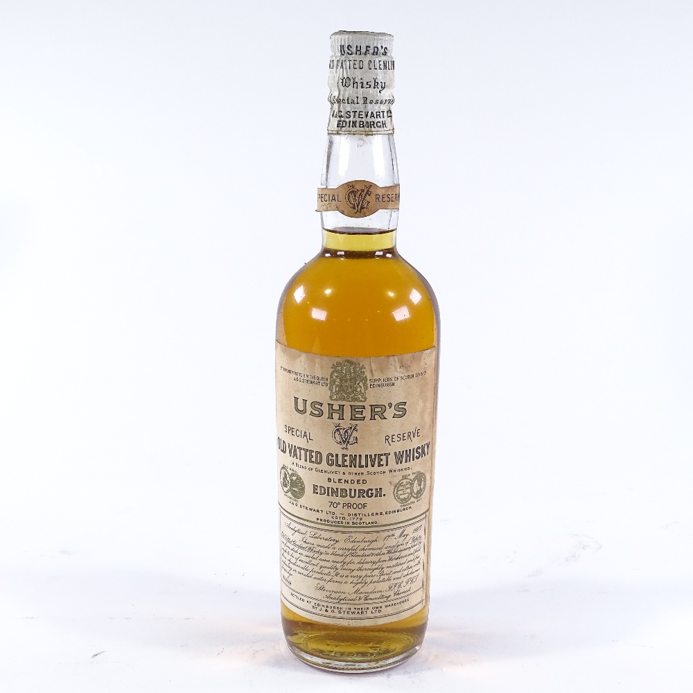 A bottle of Usher's Old Vatted Glenlivet Whisky, 1907 - Image 2 of 3