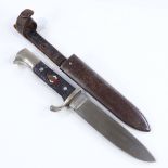 A German Second War Period Hitler Youth knife with scabbard