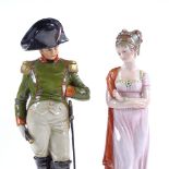 A pair of Continental porcelain figures of Napoleon and Josephine, height 27cm