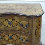 An 18th century walnut serpentine-front chest of 2 drawers, Italian or Maltese, with inlaid