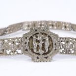 A Continental unmarked white metal marriage belt, possibly Scandinavian, length 75cm