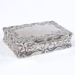 A Victorian silver snuffbox, by Nathaniel Mills, hallmarks Birmingham 1844, of rectangular form,