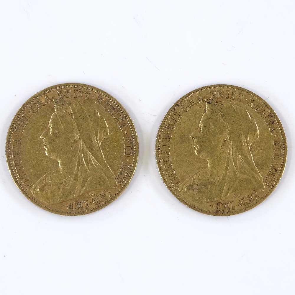 2 Victorian gold sovereigns, 1899 and 1900 - Image 2 of 3