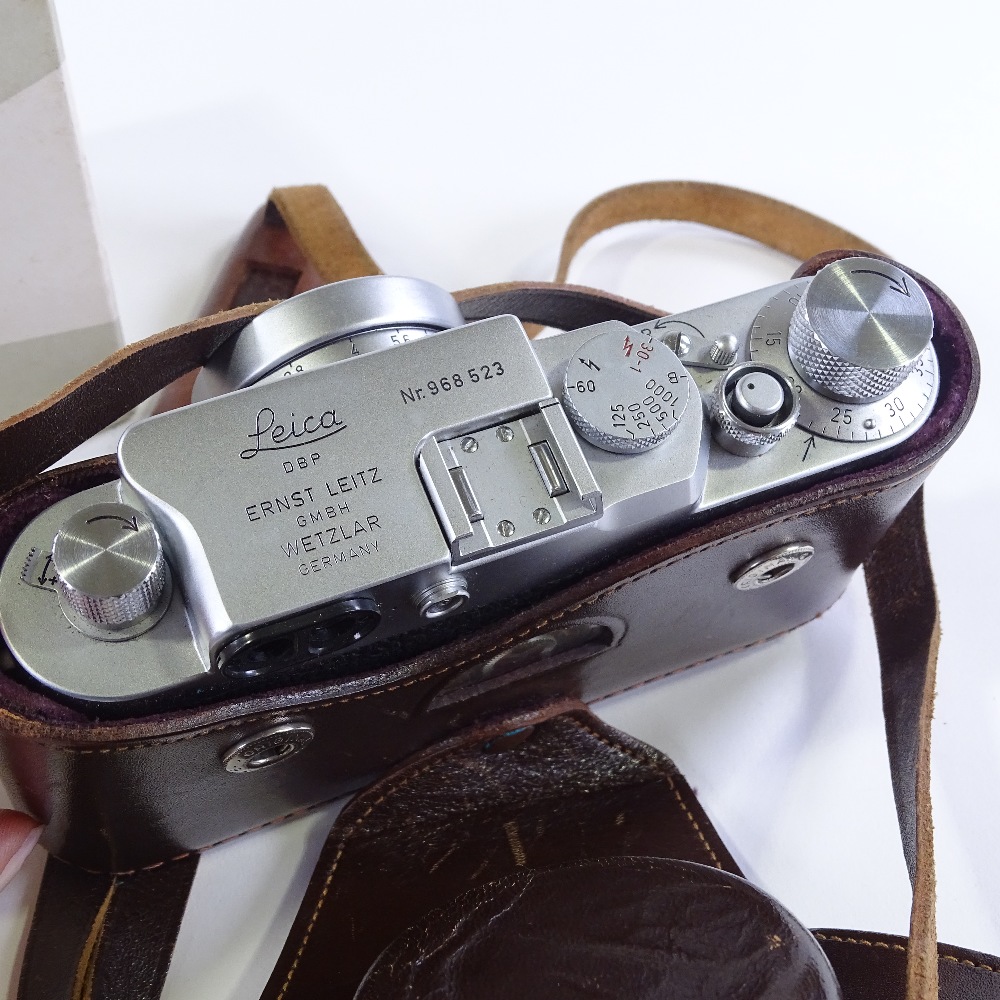 A Leica 111G camera, serial no. 968523, with original Leica lens, leather case, original box, and - Image 3 of 4