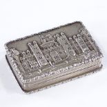 A Victorian silver "castle-top" vinaigrette, Windsor Castle, by Nathaniel Mills, hallmarks