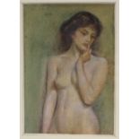 Val Pavis, watercolour, nude woman, signed and dated 1901, 6" x 4", provenance: Christie's sale 04/