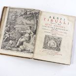 Albii Tibulli, published 1708, with engraved illustrations, leather-bound (cover detached), book