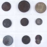 A collection of coins, some silver, including a Barbados penny (20)