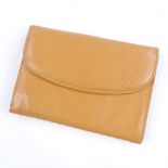 Enny Italy, beige soft leather wallet/credit card holder, length 14.5cm
