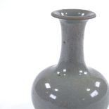 A Chinese grey glaze porcelain narrow-necked vase of small size, height 10cm