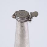 A Victorian silver hunting flask, of tapering cylindrical form with screw-down cover, detachable