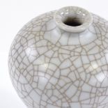 A Chinese white crackle glaze porcelain vase, height 15cm