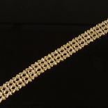 A 9ct gold X gate link bracelet, length 19cm, 17.1g