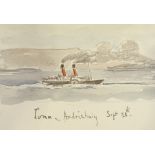 An artist's watercolour sketch book from the Hine family, 1811 - 1895, depicting Iona, Loch Lomond