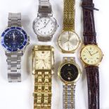 6 various wristwatches, including Rotary and Avia (6)