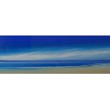 Jonathan Shaw (born 1959), acrylic painting, seascape, 9" x 22", framed