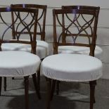 A set of 4 Edwardian mahogany chairs in Hepplewhite style, with interlaced backs and oval seats
