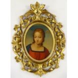 19th century Italian School, oil on board after Raphael, religious study, labels verso, 8" x 6",