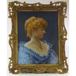 Late 19th century Scottish School, oil on canvas, portrait of a young woman with red hair, unsigned,