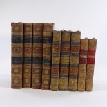 A group of leather-bound Antiquarian books, including 4 volumes Robertson's Works, 3 volumes Burn'