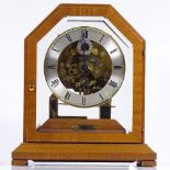 A good quality Kieninger mahogany-cased mantel clock, 8-day chiming movement, case height 29cm