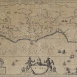 D Nicolao Tulp, 17th century map of Guinea, 15" x 21", framed